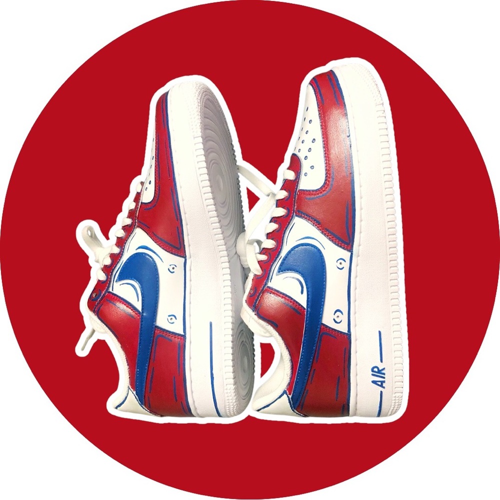 Nike Painted Custom Air Force One Nike AF1 Stylish Superman Trending Blue Ted